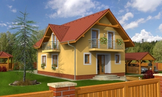 Casa de 4 habitaciones para una parcela estrecha.